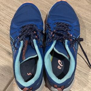 Asics Blue and Pink Athletic Shoes